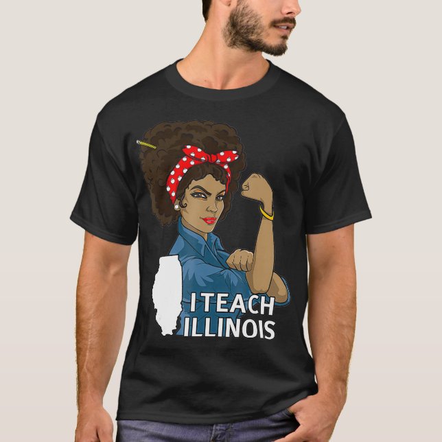 Camiseta Red For Ed African Black Illinois Teacher Union Ed (Frente)