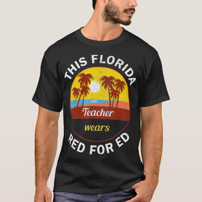 Camiseta Red For Ed  Florida Teacher Protest Tshirt  (Frente)
