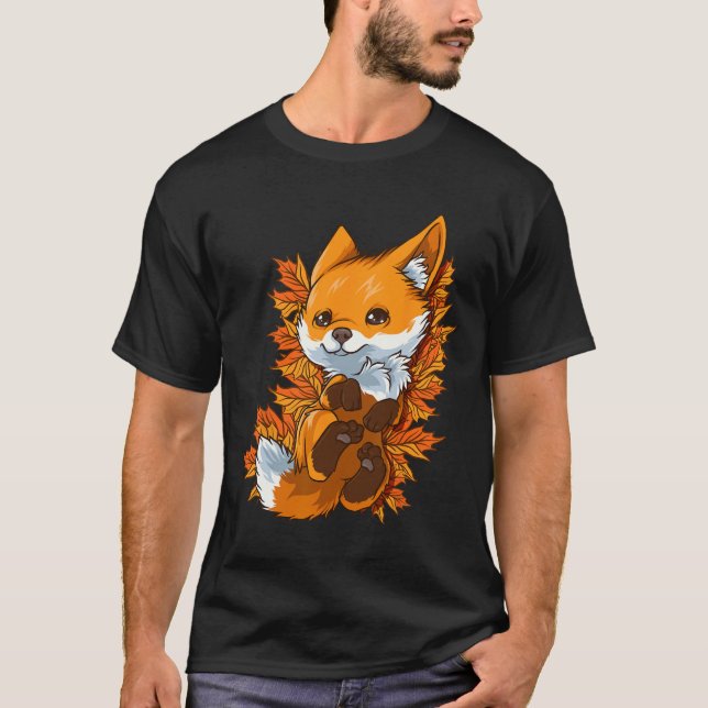 Camiseta Red Forest Fox Byby Fall Hello Outono (Frente)