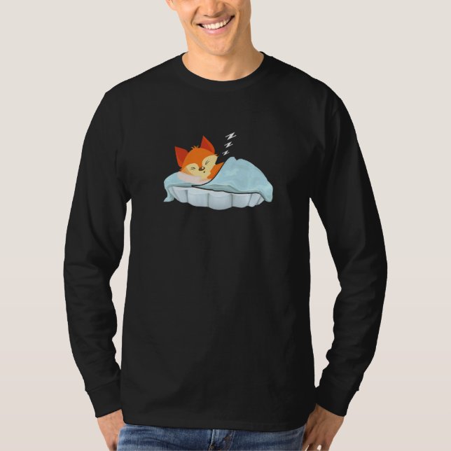 Camiseta Red Fox Sleeping Animal Graphic Cute Fox (Frente)