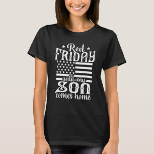 Camiseta Red Friday Support Son American Flag Heart Militar
