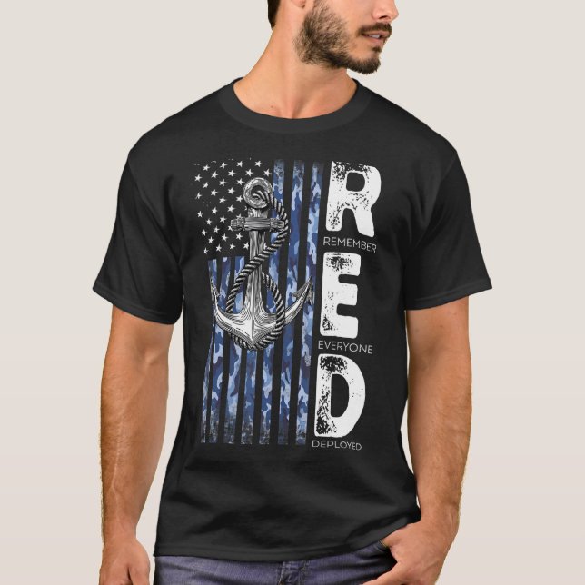 Camiseta Red Friday Veterans Day Usa Marinho De Suporte A T (Frente)
