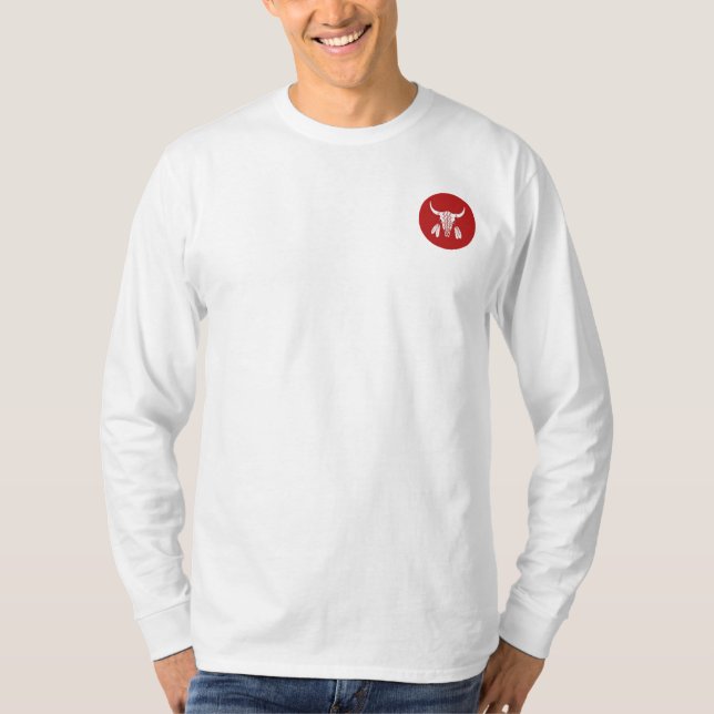Camiseta Red Ghost Dance Buffalo circula manga branca compr (Frente)