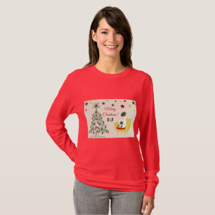 Camiseta Red Green Cute Bear Monograma Moderno Natal