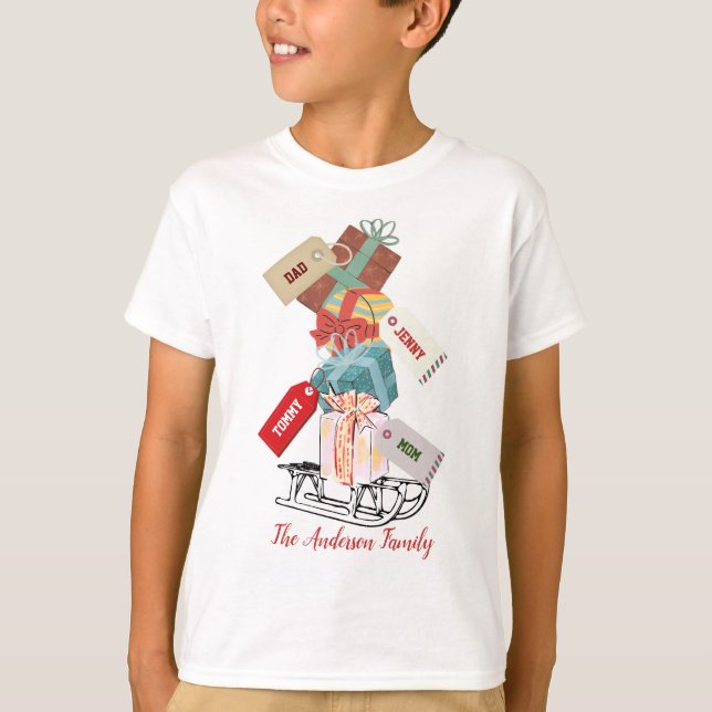 Camiseta Red Green Winter Sled Family Mating Christmas (Frente)