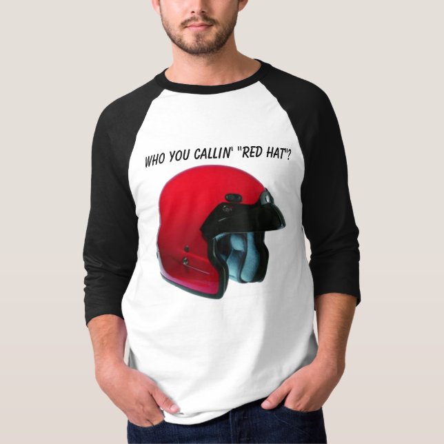 Camiseta Red Hat com atitude do motociclista (Frente)