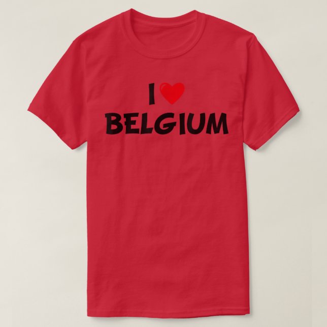 Camiseta Red Heart Holiday Bélgica I Love Bélgica (Frente do Design)