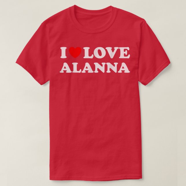 Camiseta Red Heart I Love Alanna (Frente do Design)