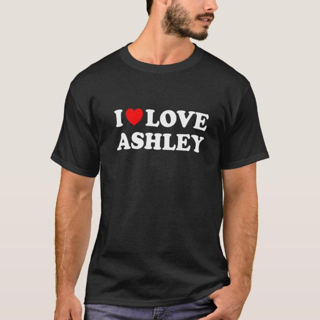 Camiseta Red Heart I Love Ashley (Frente)