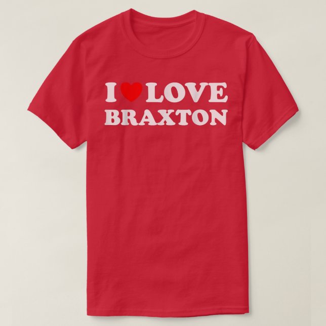 Camiseta Red Heart I Love Braton (Frente do Design)