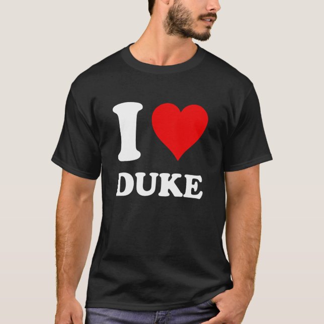 Camiseta Red Heart I Love Duke (Frente)