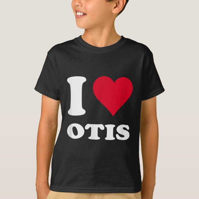 Camiseta Red Heart I Love Otis (Frente)