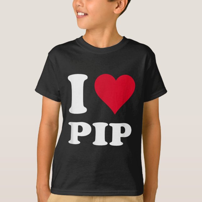Camiseta Red Heart I Love Pip (Frente)