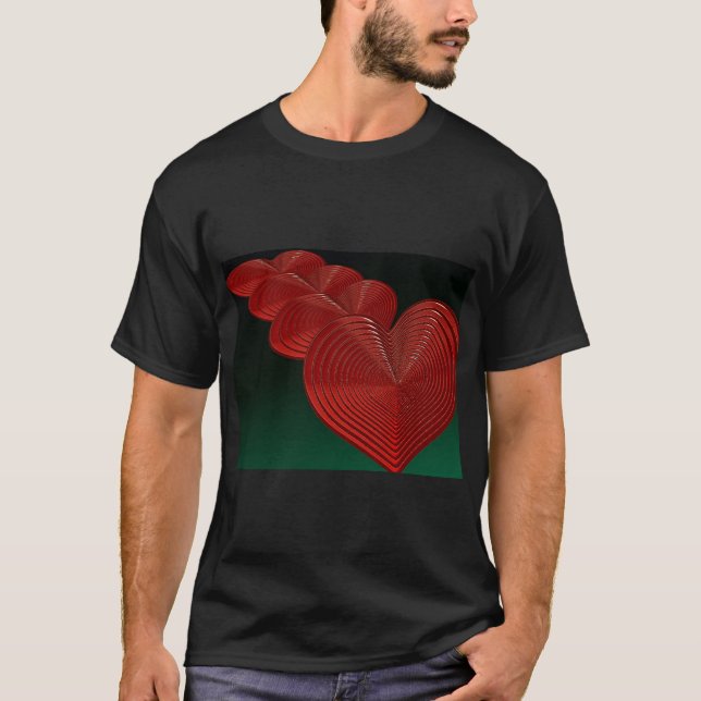 Camiseta Red Heart Love Tee on Bold Background (Frente)