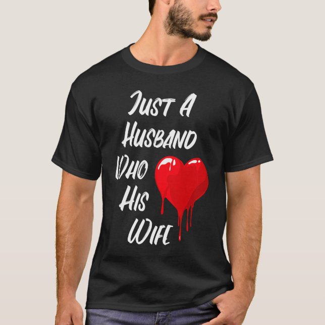 Camiseta Red Heart Message Of Love Husband Dia de os namora (Frente)