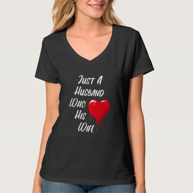 Camiseta Red Heart Message Of Love Husband Valentine's Day (Frente)