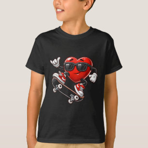 Camiseta Red Heart Skateboard Dia de os namorados Toddler K