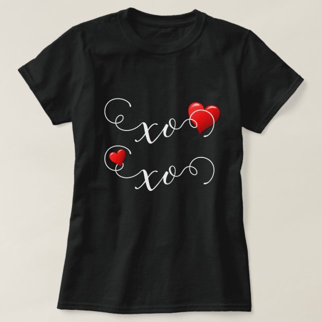 Camiseta Red Heart XOXO (Frente do Design)