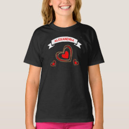 Camiseta Red Hearts Modern Love Trendy Fun Personalize