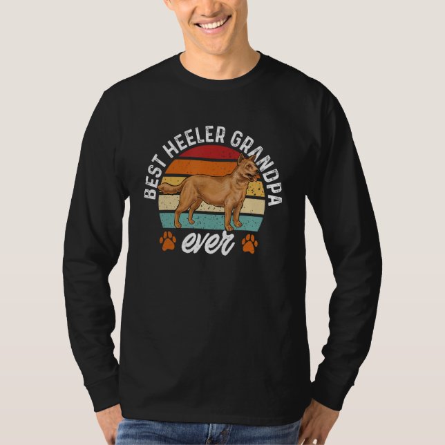 Camiseta Red Heeler Dad Best Heeler Grandpa Australian Catt (Frente)