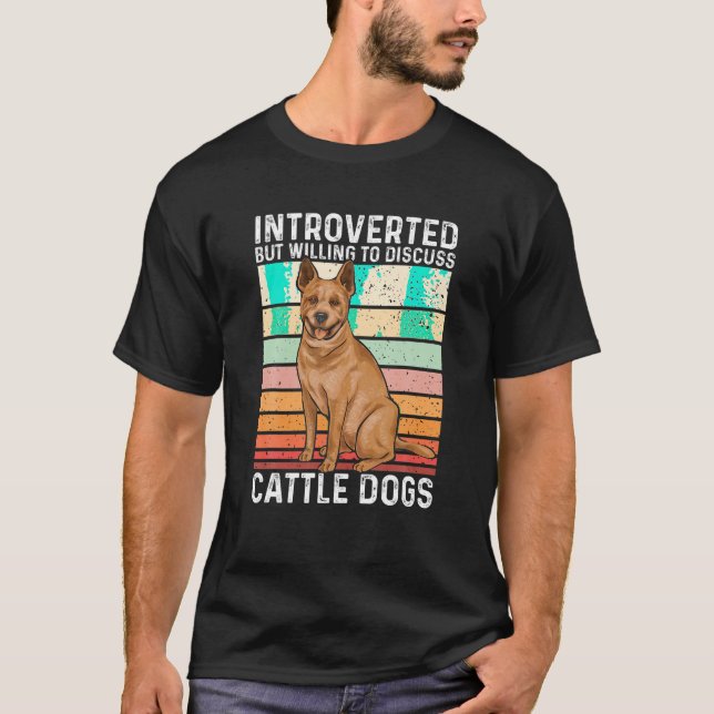 Camiseta Red Heeler Introduverte australiano Cattle Dog T S (Frente)