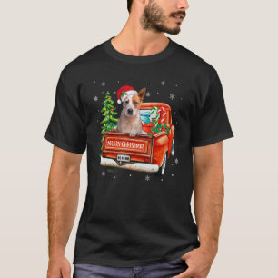 Camiseta Red Heeler Passeio Caminhão Vermelho Natal Gato Au