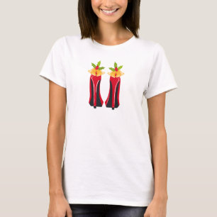Camiseta Red High Heels com Sinos de Natal