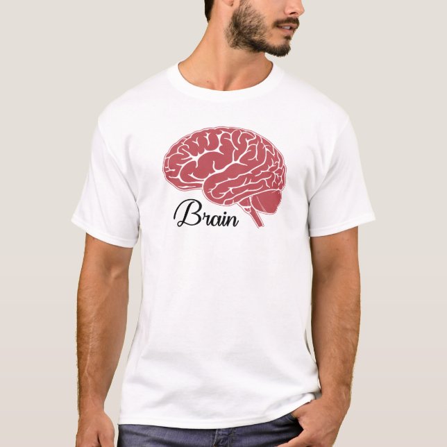 Camiseta Red Human Brain Anatomy Illustration (Frente)