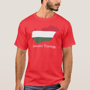 Camiseta Red Hungary Flag Map Nemzeti Tizenegy T Shirt