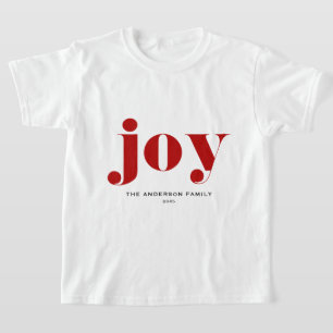 Camiseta Red JOY Bold Typografia Moderna Natal