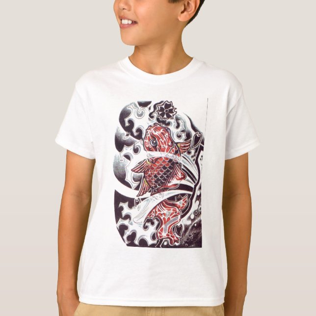 Camiseta Red Koi Tattoo Design (Frente)