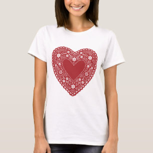 Camiseta Red Lace Heart