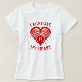 Camiseta Red Lacrosse My Heart T-Shirt