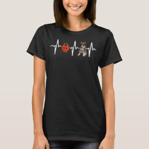 Camiseta Red Ladybug Miniature Schnauzer Hearbeat Dog