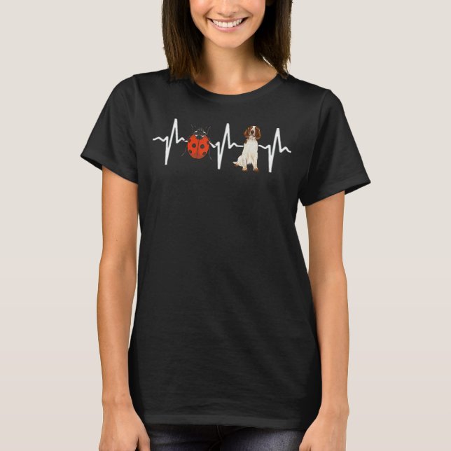 Camiseta Red Ladybug Welsh Springer Spaniel Heartbeat (Frente)