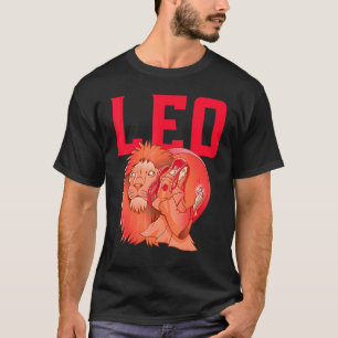 Camiseta Red Leo Zodiac Horoscópio Astrológico