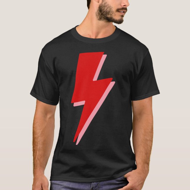 Camiseta Red Lightning Bolt Sticker (Frente)