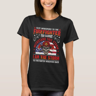 Camiseta Red Line American Flag  Cool Firefighter Plus Size