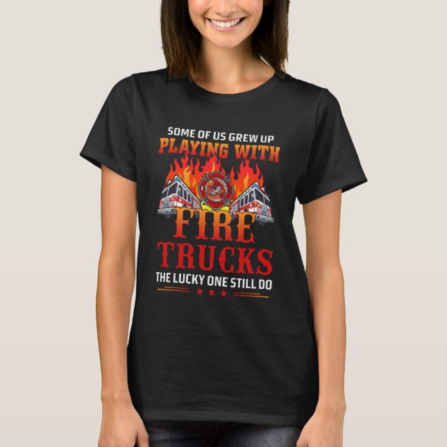 Camiseta Red Line American Flag Firefighter Plus Size Legal (Frente)