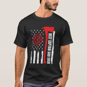 Camiseta Red Line American Flag Pai Fire Capitão Bombeiro