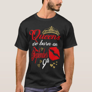 Camiseta Red Lip Impressão Queens são Nasceres no 9 de sete