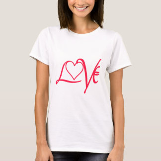 Camiseta Red love word