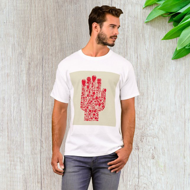 Camiseta Red Medical Hand Symbol Healthcare (Criador carregado)
