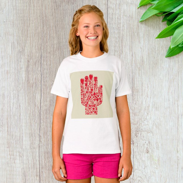 Camiseta Red Medical Hand Symbol Healthcare (Criador carregado)
