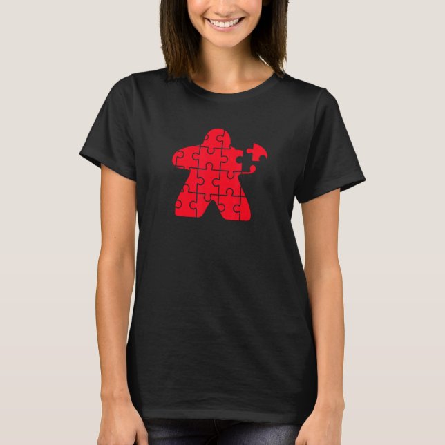 Camiseta Red Meeple Puzzle Board Game  I'm Always Red Meepl (Frente)