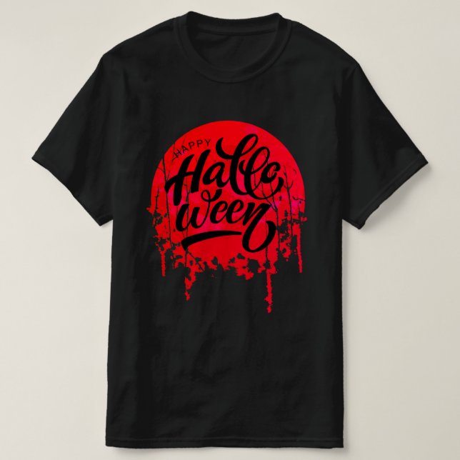 Camiseta Red Night Happy Halloween (Frente do Design)