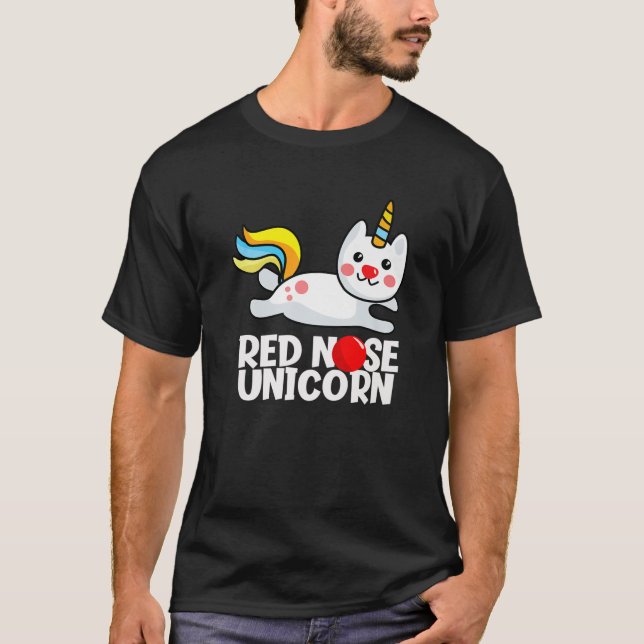 Camiseta Red Nose 2022 Funny Reddish Face Unicorn Cat (Frente)