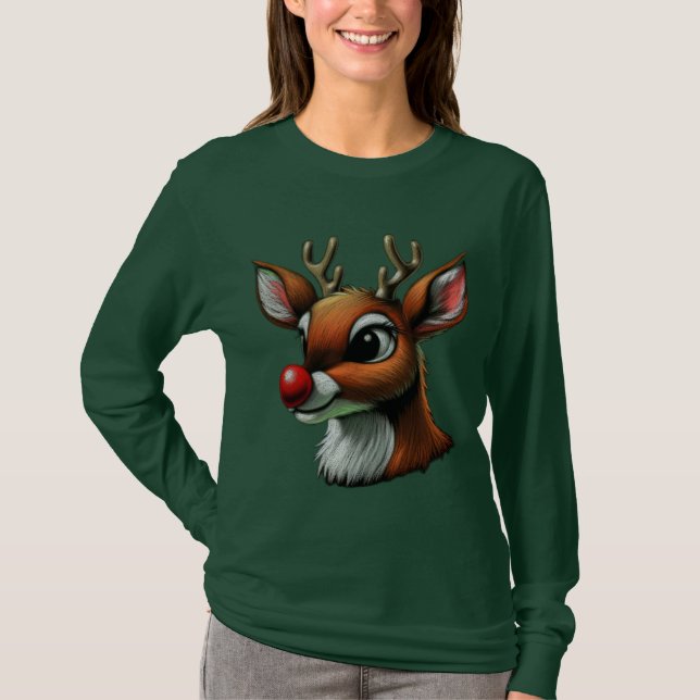 Camiseta Red Nose Reindeer (Frente)