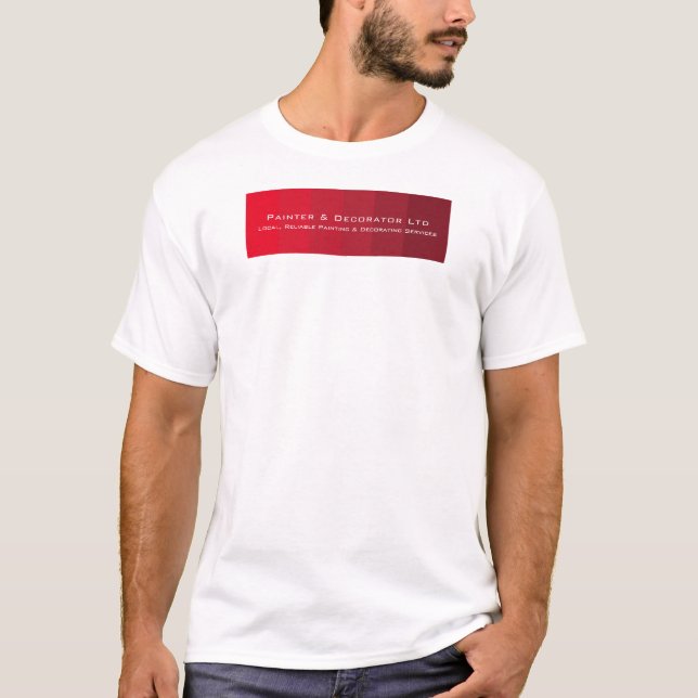Camiseta Red Ombre Stripes, Painter & Decorator Adverter (Frente)