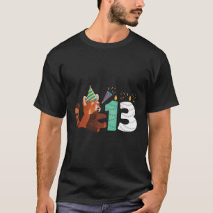 Camiseta Red Panda 13 Divertido - Animais dos Pandas Vermel